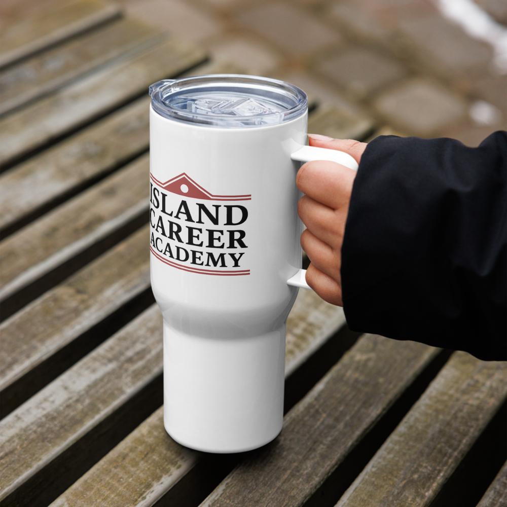 Travel mug with a handle
